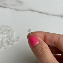 Load image into Gallery viewer, ~120 Clear Plastic Stud Earring Posts (100% HYPOALLERGENIC) 4.5mm