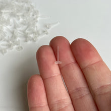 Load image into Gallery viewer, ~120 Clear Plastic Stud Earring Posts (100% HYPOALLERGENIC) 4.5mm