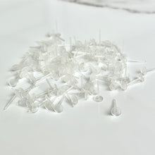 Load image into Gallery viewer, ~120 Clear Plastic Stud Earring Posts (100% HYPOALLERGENIC) 4.5mm