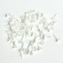 Load image into Gallery viewer, ~120 Clear Plastic Stud Earring Posts (100% HYPOALLERGENIC) 4.5mm