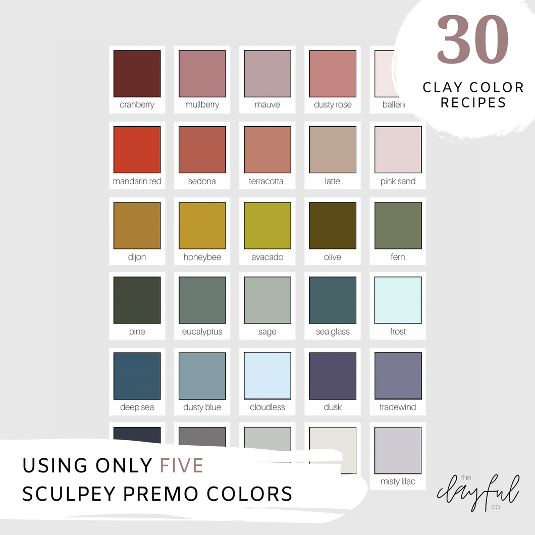 30 Sculpey Premo Color Recipes (Digital Download)