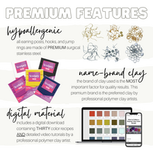 Load image into Gallery viewer, Premium DIY Polymer Clay Earring Making Kit (Makes up to 40 Pairs!)