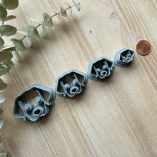 Load image into Gallery viewer, Polymer Clay Dog Face Cutters, Lab, 4 different sizes, diagonal picture