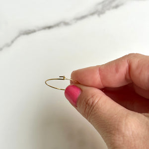 18K Gold-Plated 316 Surgical Stainless Steel Hoop Earrings, Gold Hoop Earrings, 20mm (3/4"), Wire Size: 21 gauge