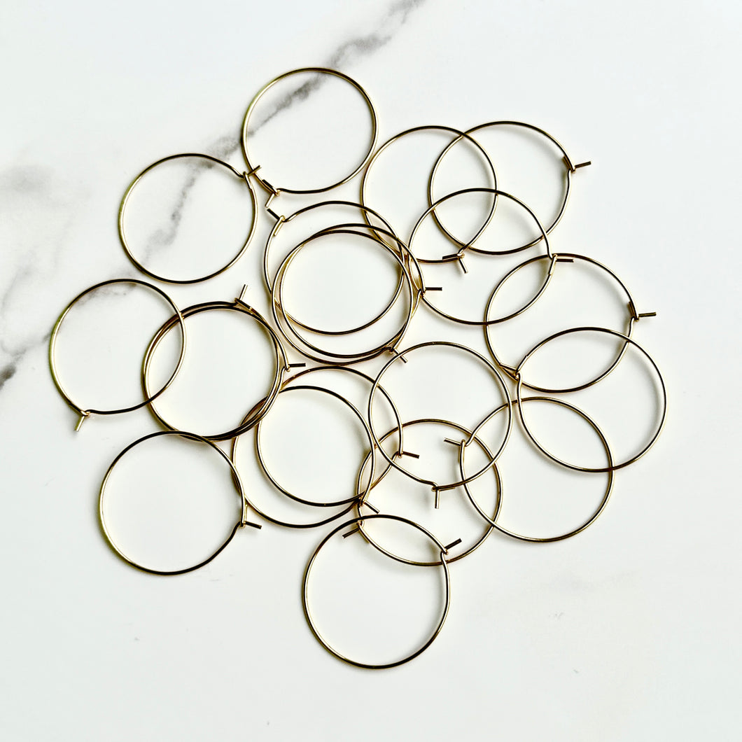 18K Gold-Plated 316 Surgical Stainless Steel Hoop Earrings, Gold Hoop Earrings, 20mm (3/4