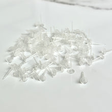 Load image into Gallery viewer, ~120 Clear Plastic Stud Earring Posts (100% HYPOALLERGENIC) 4.5mm
