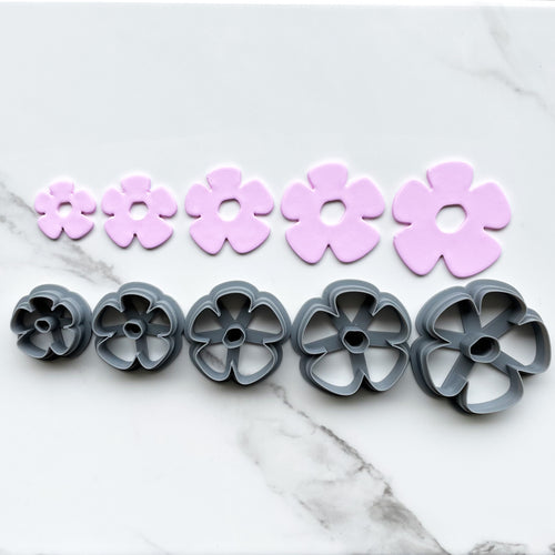 Polymer Clay Cookie Cutters The Clayful Co Mini Floral Flower Stud Pack Set of 10 Plastic Cutter for Jewelry and Earring Shapes