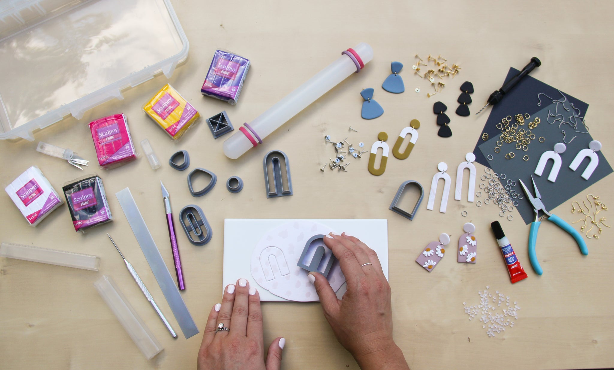 18Pcs Polymer Clay Earring Making Kit Jewelry Making Art Crafts