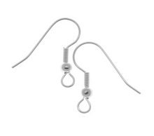 Load image into Gallery viewer, Silver Surgical Stainless Steel Earring Hooks - 316 Stainless Steel - 19mm
