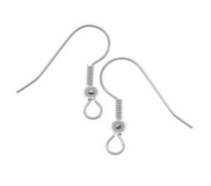 Surgical Stainless Steel Earring Hooks - 316 Stainless Steel - 19mm Long